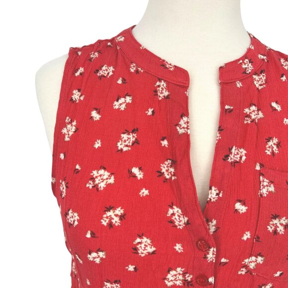 Market & Spruce Floral Sleeveless Casual Blouse Pink Size Medium NWT - Picture 4 of 8